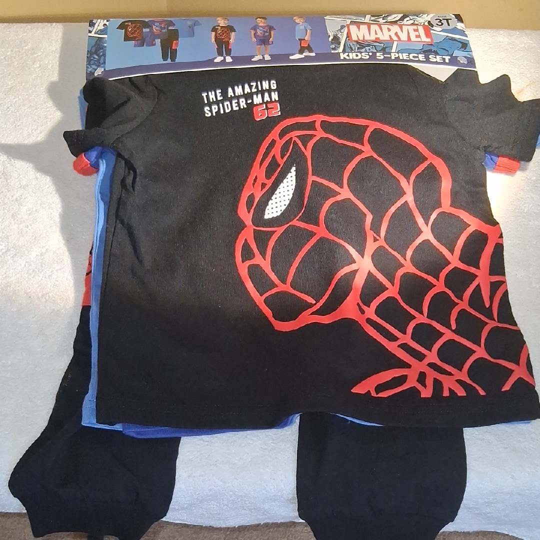 Marvel Spider-Man Kids Costume Set - Black, Red, And Blue